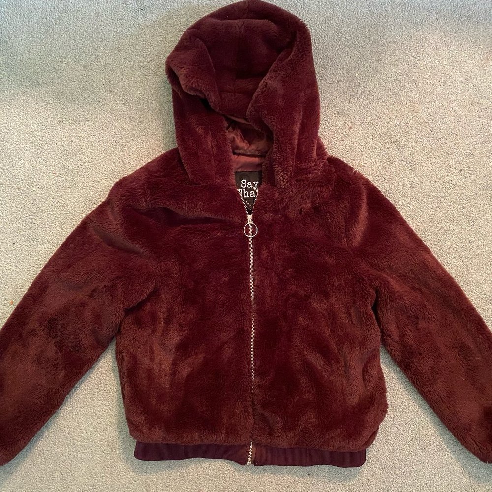 Charlotte Russe Fuzzy Plum Jacket